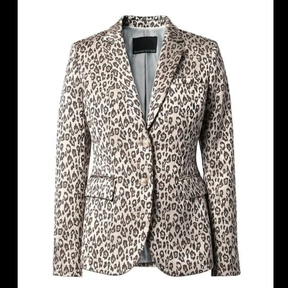 Banana Republic Leopard Print Blazer in Beige and Brown